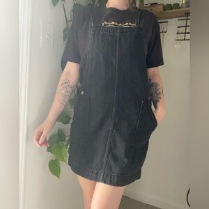 Black Denim Overall Dress